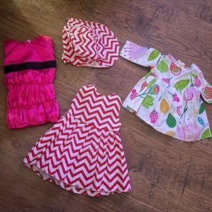 Doll clothes fits American Girl Doll 3 dresses & a hat